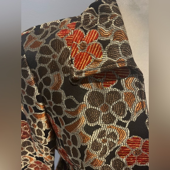 Lafayette 148 Printed Blazer Jacket Floral Abstract Brown Size 4 Small - Picture 4 of 10